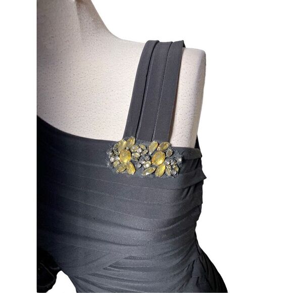 Cache' Sexy Gray Cocktail Dress Mini Semi Formal Fitted Party Dress Size 0 - Picture 2 of 5